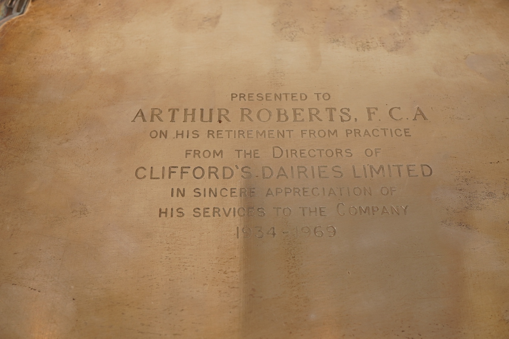 A George V silver salver, by William Hutton & Sons Ltd